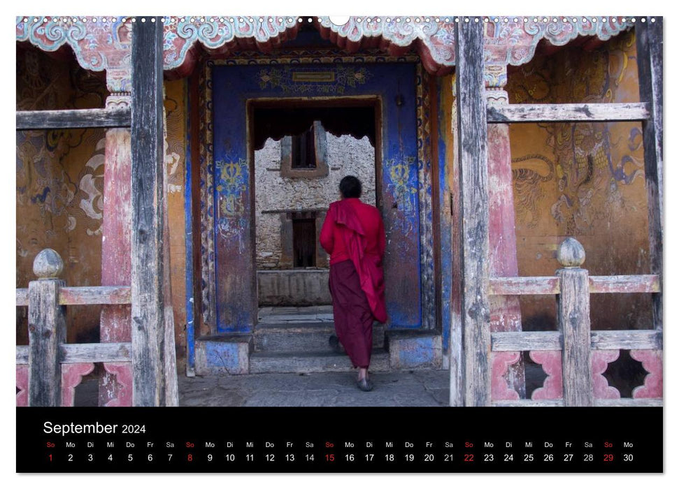 Bhoutan 2024 – Terre du Dragon Tonnerre (Calvendo Premium Wall Calendar 2024) 