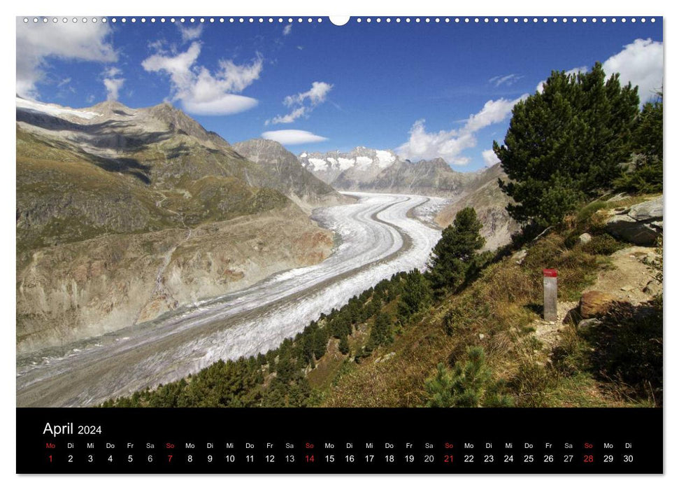 Le monde fascinant des glaciers - le long du Großer Aletsch (Calendrier mural CALVENDO Premium 2024) 