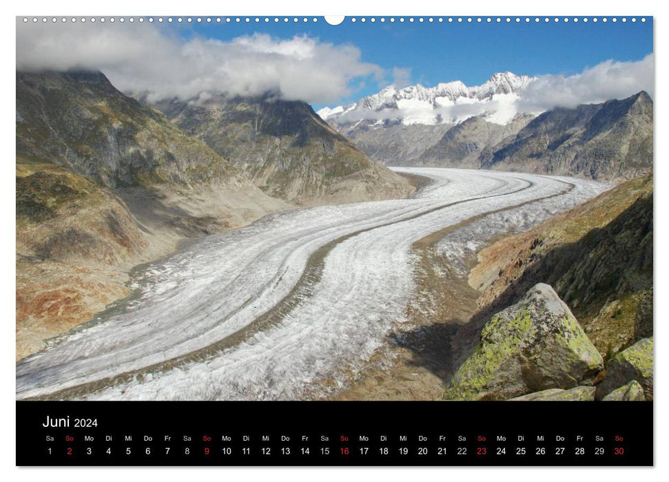 Le monde fascinant des glaciers - le long du Großer Aletsch (Calendrier mural CALVENDO Premium 2024) 