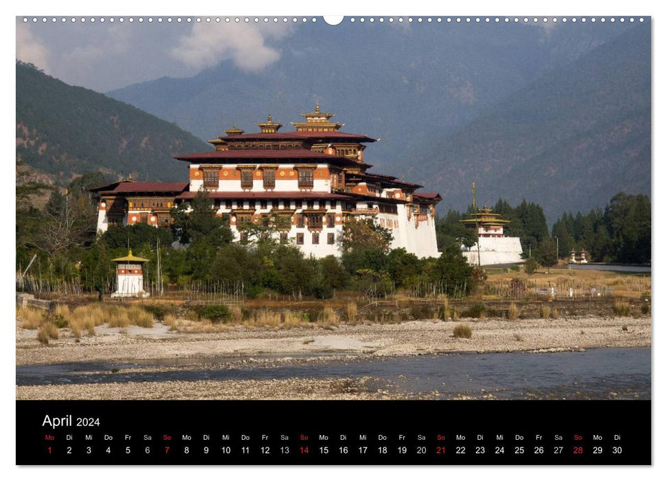 Bhoutan 2024 – Terre du Dragon Tonnerre (Calvendo mural CALVENDO 2024) 