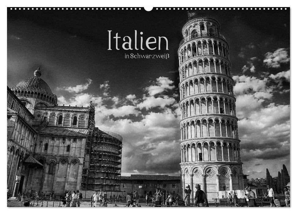 L'Italie en noir et blanc (calendrier mural CALVENDO 2024) 