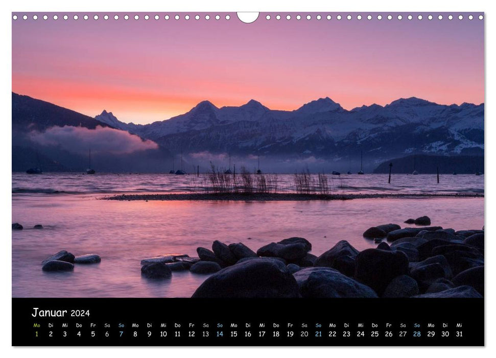 Stimmungsvolle Bilder vom Thunersee (CALVENDO Wandkalender 2024)