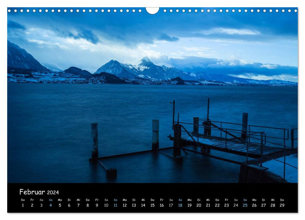 Stimmungsvolle Bilder vom Thunersee (CALVENDO Wandkalender 2024)