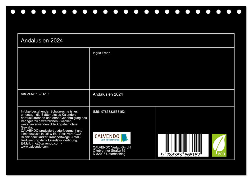 Andalusien 2024 (CALVENDO Wandkalender 2024)