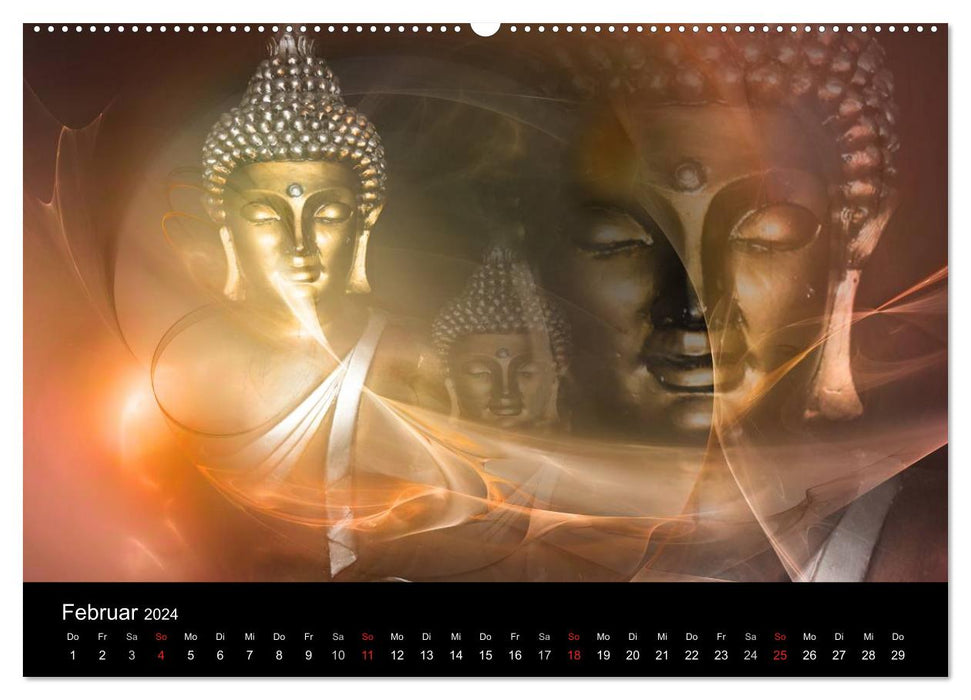 Buddha und Yin Yang (CALVENDO Premium Wandkalender 2024)