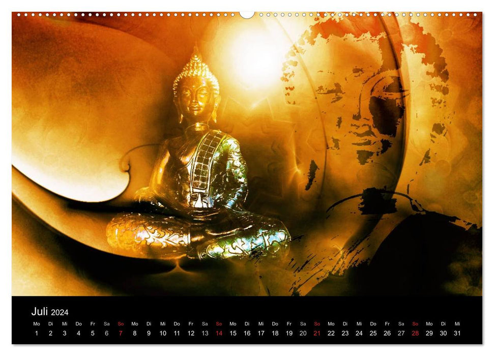 Bouddha et Yin Yang (Calvendo Premium Calendrier mural 2024) 