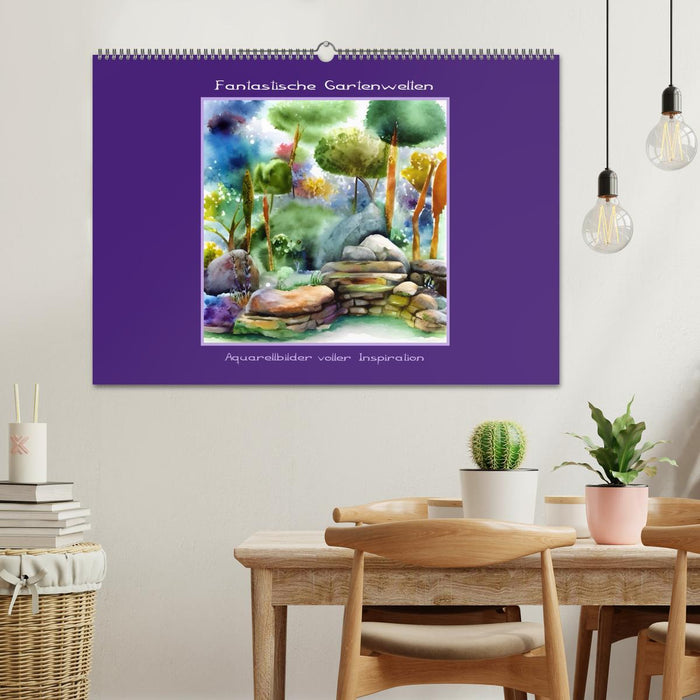 Fantastische Gartenwelten - Aquarellbilder voller Inspiration (CALVENDO Wandkalender 2024)