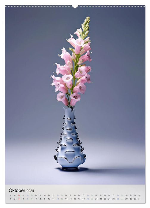 Blumenpracht in edlen Vasen (CALVENDO Wandkalender 2024)