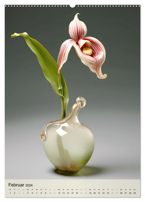 Blumenpracht in edlen Vasen (CALVENDO Wandkalender 2024)