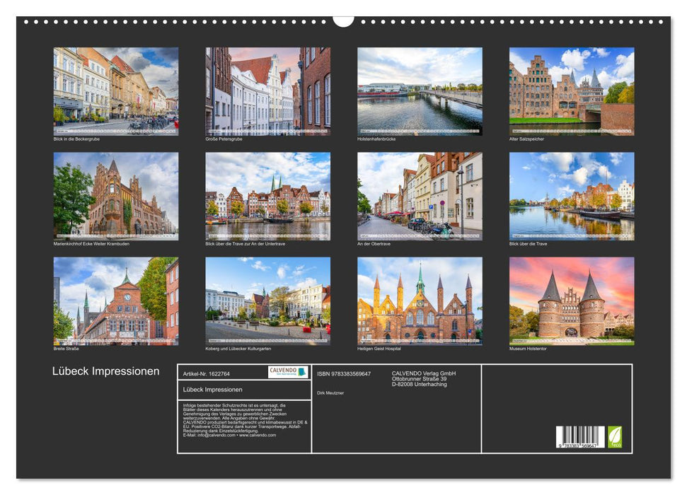 Lübeck Impressionen (CALVENDO Wandkalender 2024)