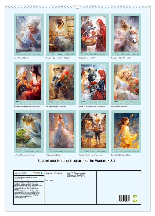 Zauberhafte Märchenillustrationen im Romantik-Stil (CALVENDO Wandkalender 2024)