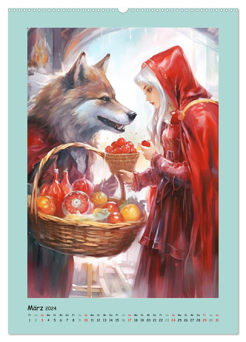 Zauberhafte Märchenillustrationen im Romantik-Stil (CALVENDO Wandkalender 2024)