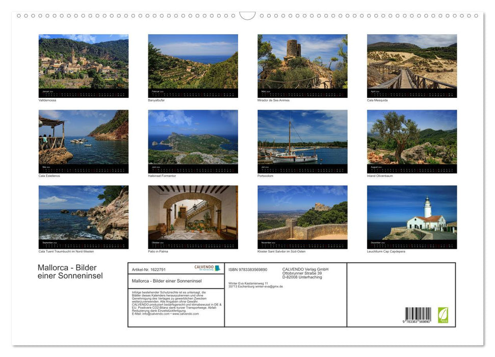 Majorque - Images d'une île ensoleillée (Calendrier mural CALVENDO 2024) 