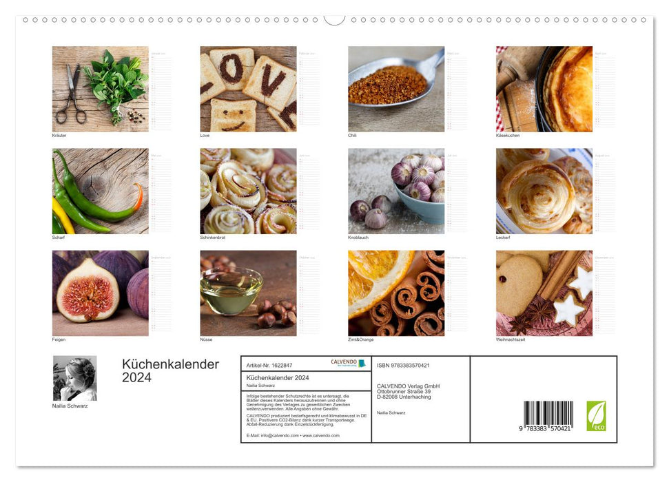 Calendrier de cuisine 2024 (Calendrier mural CALVENDO Premium 2024) 