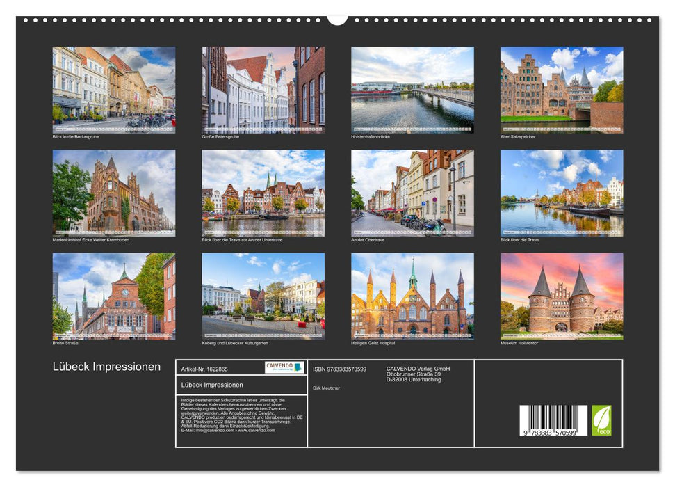 Lübeck Impressionen (CALVENDO Premium Wandkalender 2024)