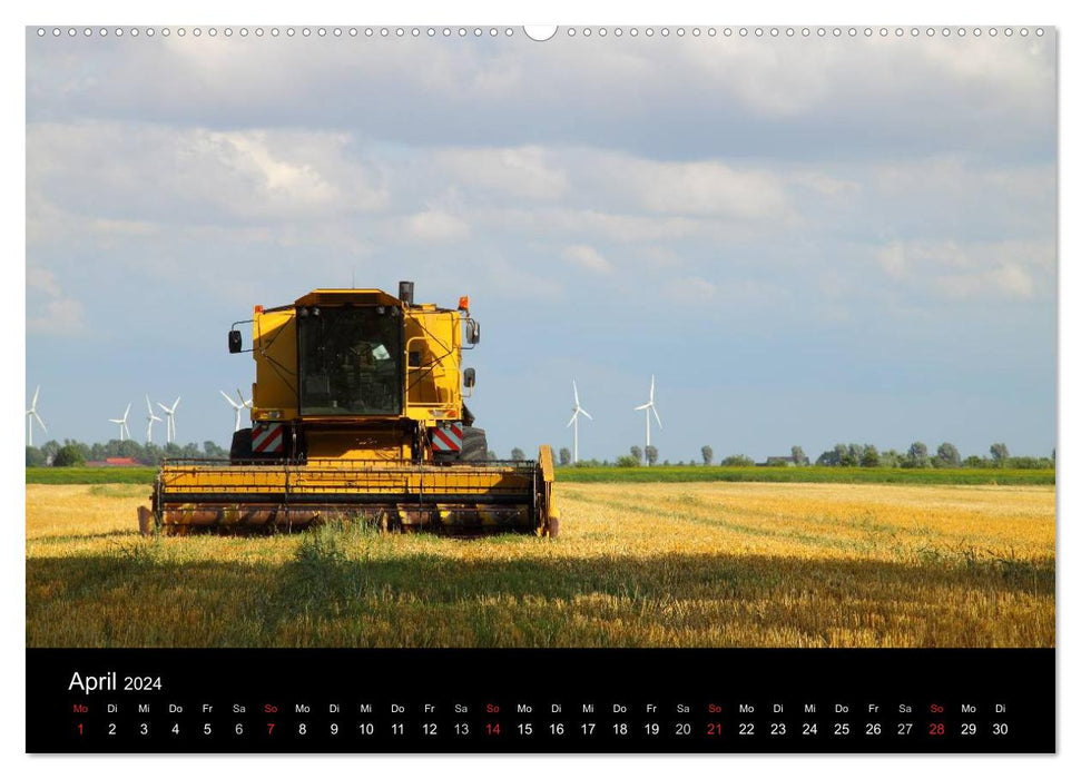 Tractors &amp; Co. au travail - Agriculture en Frise orientale (Calendrier mural CALVENDO Premium 2024) 