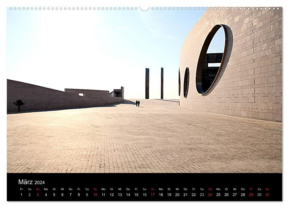 Architecture [Madrid, Paris, Pékin, Munich, Prague, Lisbonne, Hambourg, Francfort, Tenerife, Valence, Bâle, Ronchamp] (Calendrier mural CALVENDO Premium 2024) 