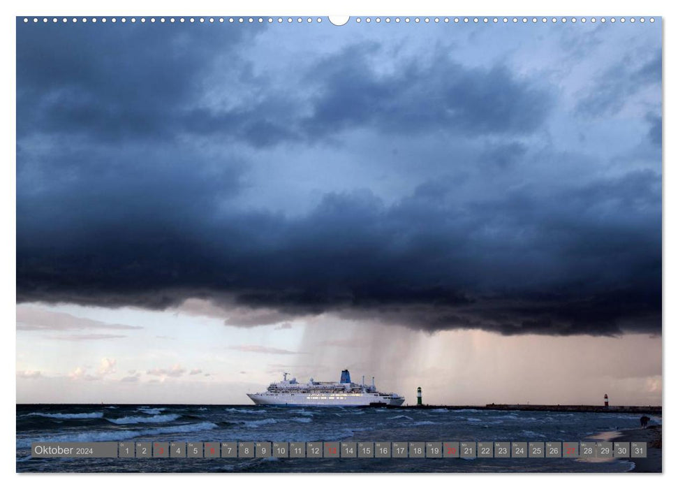 Station balnéaire de Warnemünde sur la mer Baltique (Calvendo Premium Wall Calendar 2024) 