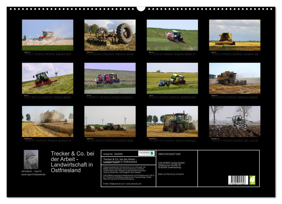 Tractors &amp; Co. au travail - Agriculture en Frise orientale (calendrier mural CALVENDO 2024) 