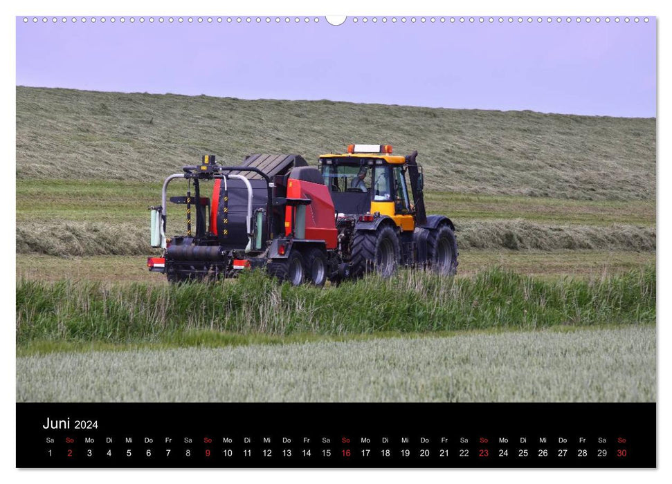 Tractors &amp; Co. au travail - Agriculture en Frise orientale (calendrier mural CALVENDO 2024) 