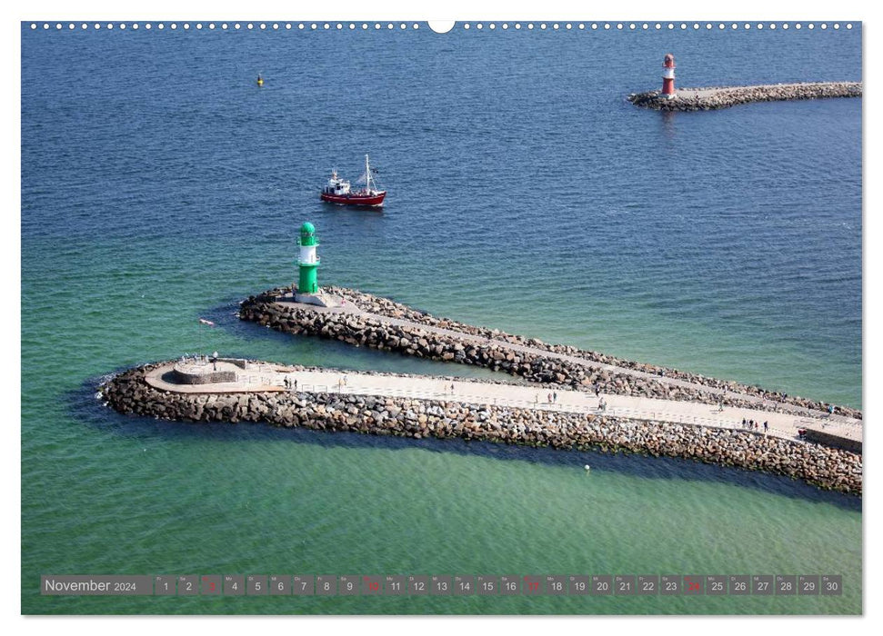 Station balnéaire de Warnemünde sur la mer Baltique (calendrier mural CALVENDO 2024) 