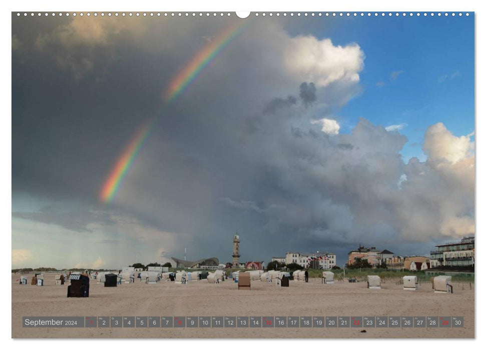 Station balnéaire de Warnemünde sur la mer Baltique (calendrier mural CALVENDO 2024) 