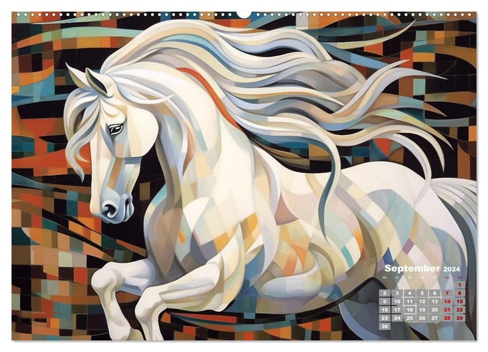 Pferde - Modern Art (CALVENDO Premium Wandkalender 2024)