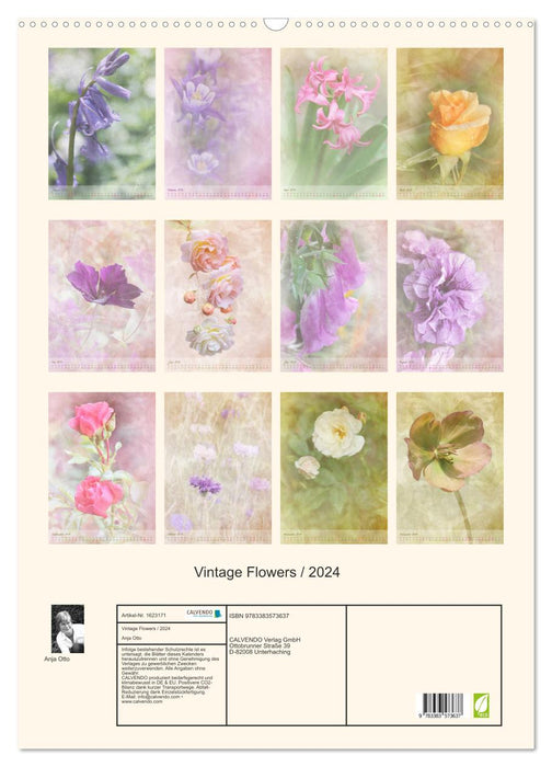 Fleurs Vintage (Calendrier mural CALVENDO 2024) 