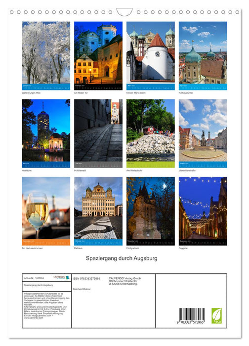 Walk through Augsburg (CALVENDO wall calendar 2024) 