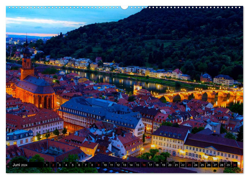 Heidelberg – Impressions nocturnes (Calvendo Premium Wall Calendar 2024) 