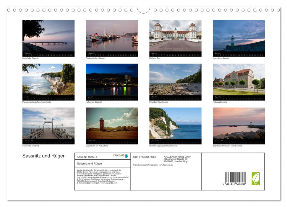 Sassnitz und Rügen (CALVENDO Wandkalender 2024)