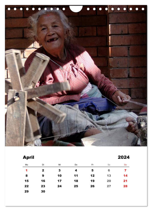 Personnes au Népal (calendrier mural CALVENDO 2024) 