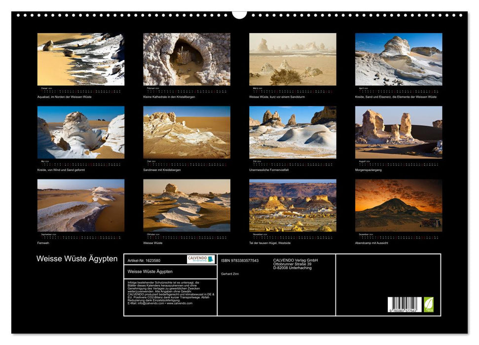 White Desert Egypt (CALVENDO Wall Calendar 2024) 