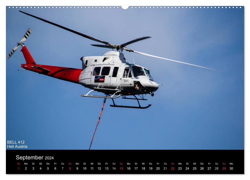 Hélicoptères en service (calendrier mural CALVENDO 2024) 