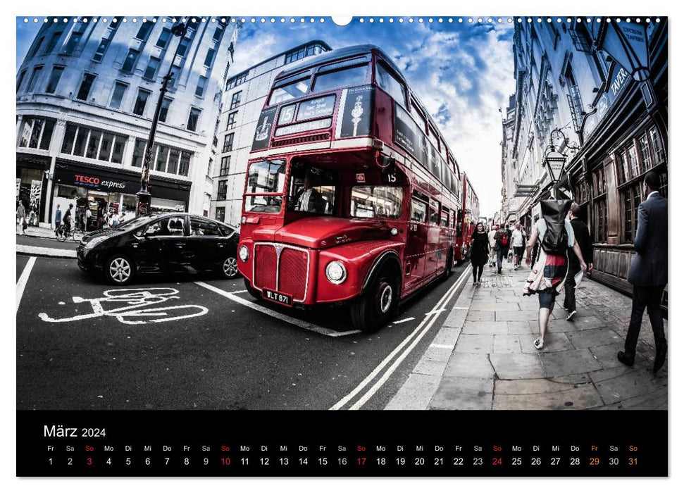 London - street view (CH-Version) (CALVENDO Premium Wandkalender 2024)