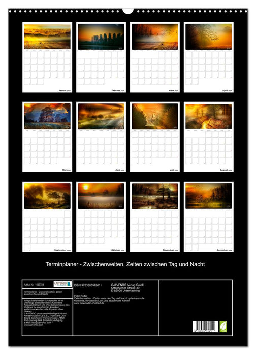 Planificateur de rendez-vous - mondes intermédiaires, horaires entre jour et nuit (calendrier mural CALVENDO 2024) 