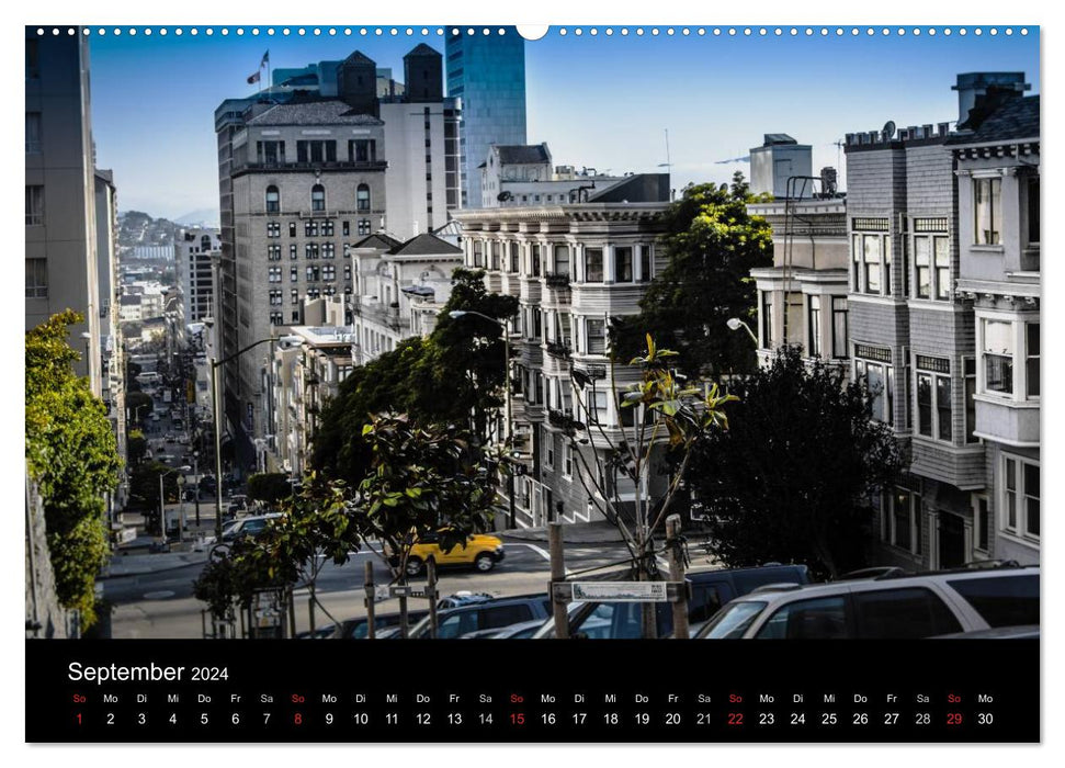 San Francisco - Street View (version CH) (calendrier mural CALVENDO 2024) 