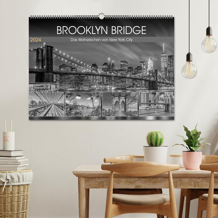 BROOKLYN BRIDGE L'emblème de la ville de New York (calendrier mural CALVENDO 2024) 