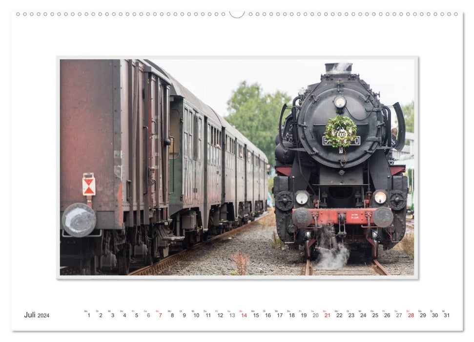 Moments d'émotion : la locomotive à vapeur type 528134-0. (Calendrier mural CALVENDO Premium 2024) 