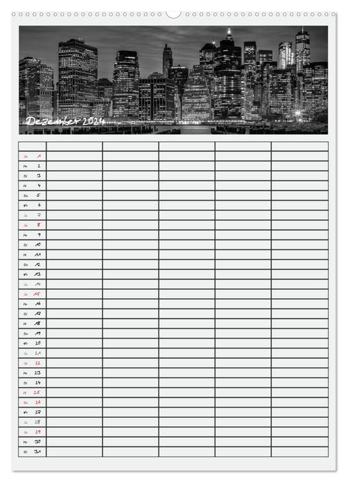 Planificateur d'équipe NEW YORK CITY (Calvendo Premium Wall Calendar 2024) 