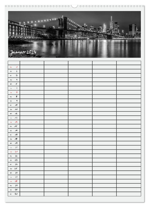 Planificateur d'équipe NEW YORK CITY (Calvendo Premium Wall Calendar 2024) 