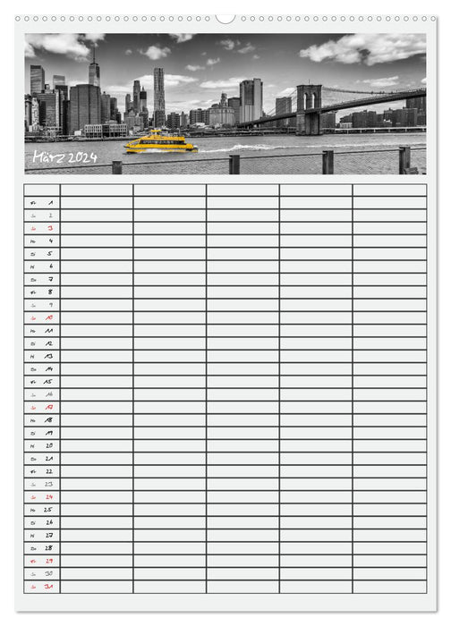 Planificateur d'équipe NEW YORK CITY (Calvendo Premium Wall Calendar 2024) 