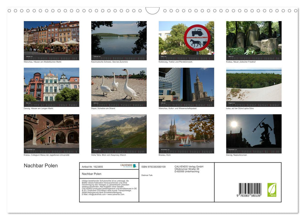 Pologne voisine (calendrier mural CALVENDO 2024) 