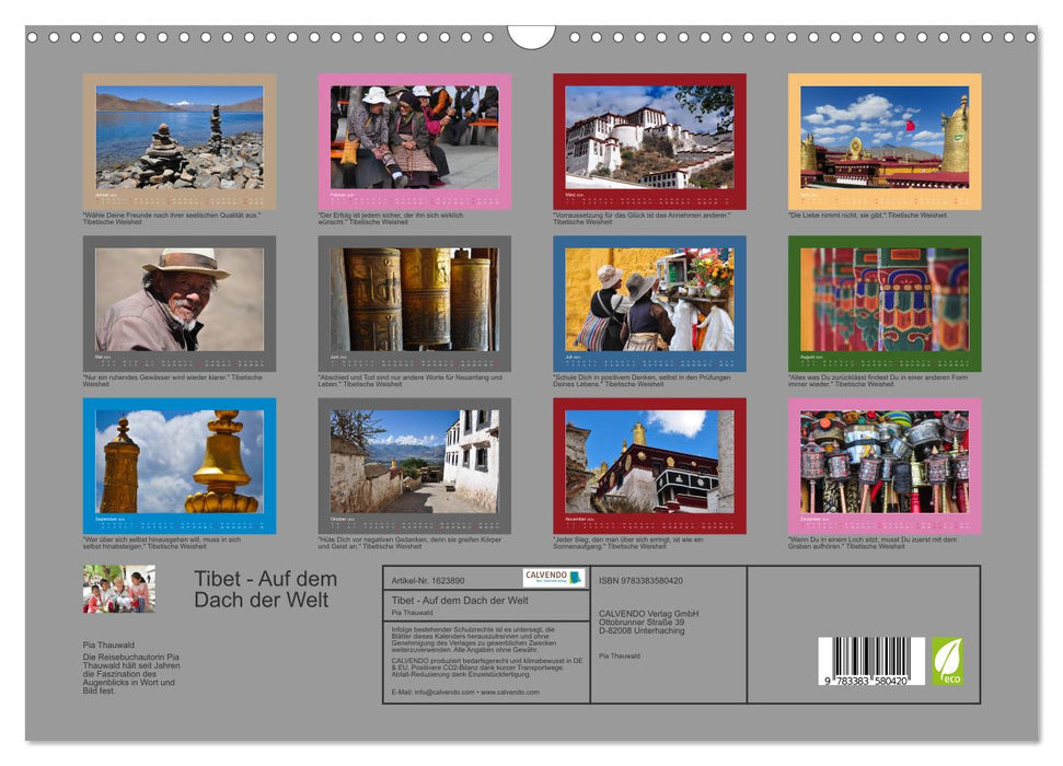 Tibet - Sur le toit du monde (Calendrier mural CALVENDO 2024) 