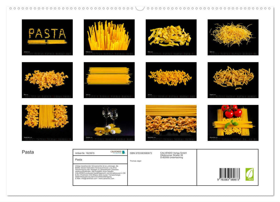 Pasta (CALVENDO Premium Wandkalender 2024)