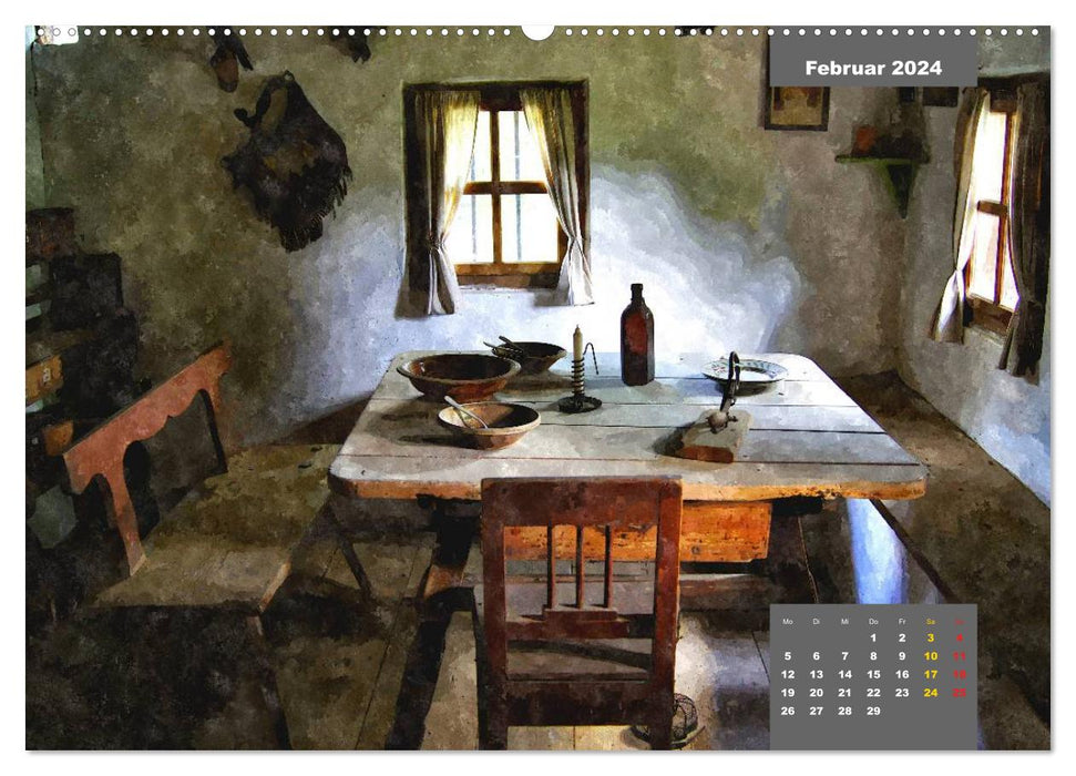 Local Bavaria in watercolor CH version (CALVENDO Premium Wall Calendar 2024) 