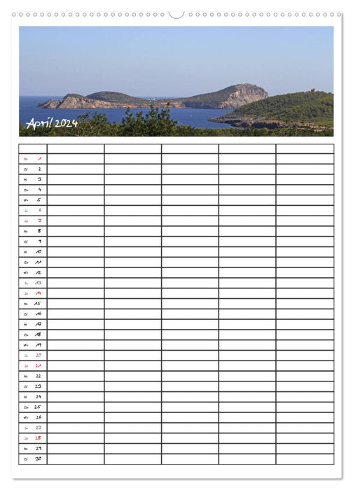 Ibiza / Familienplaner (CALVENDO Premium Wandkalender 2024)