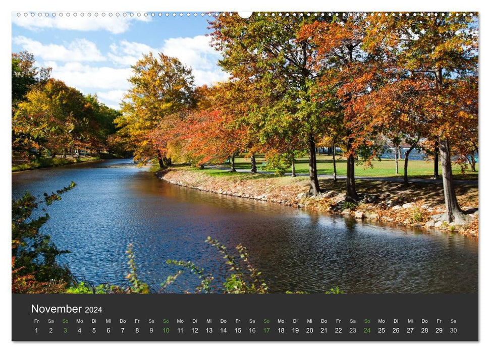 Automne et côte à Boston et en Nouvelle-Angleterre (Calvendo Premium Wall Calendar 2024) 