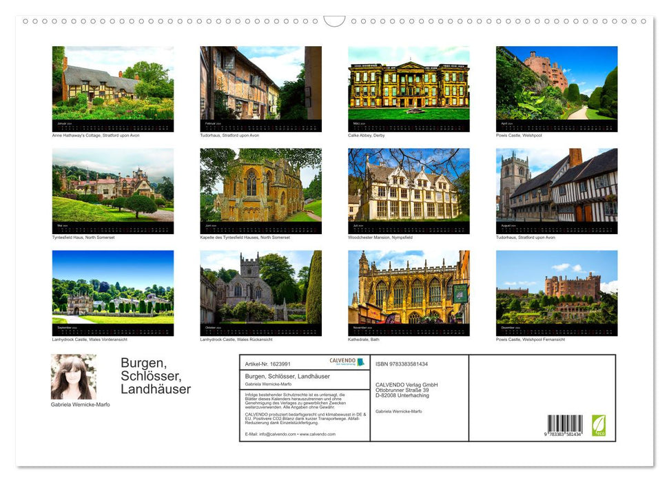 Burgen, Schlösser, Landhäuser (CALVENDO Wandkalender 2024)