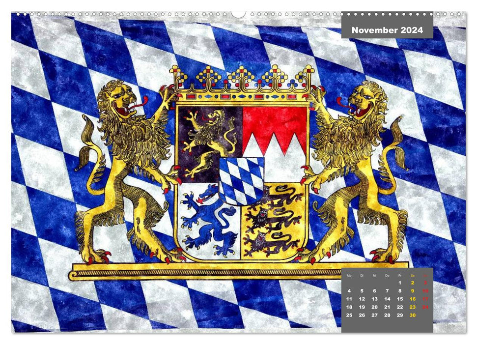Heimatliches Bayern in Aquarell (CALVENDO Premium Wandkalender 2024)